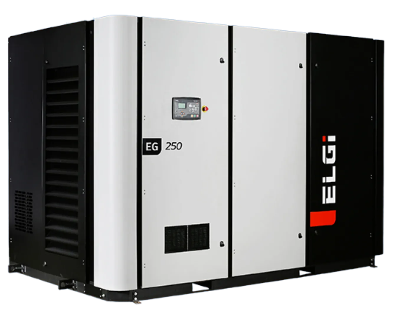 Compressor de ar parafuso lubrificado ELGi Série EG, faixa de 200 kW a 250 kW, alta potência com controlador Neuron 4.