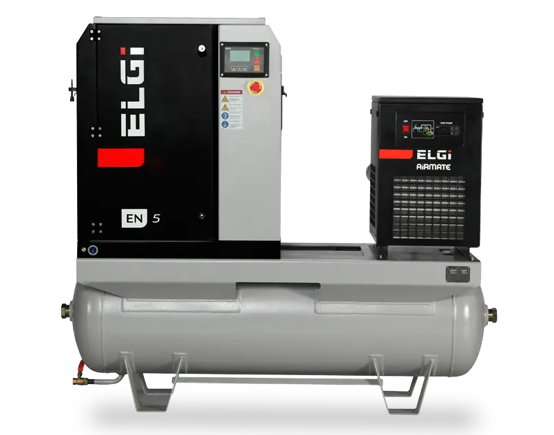 Compressor de ar parafuso ELGi Série EN em vista frontal