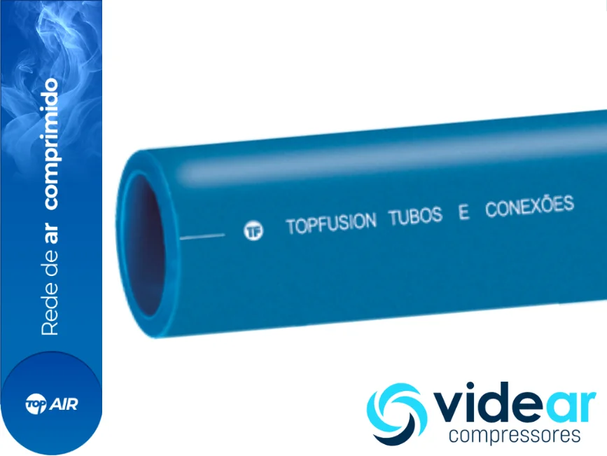 Tubos PP-R azuis TopFusion para redes de ar comprimido